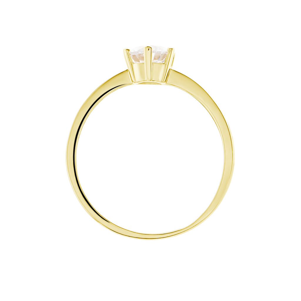 Damen Ring Gold 375 Zirkonia Krappe 6  - Ringe mit Stein Damen | OROVIVO