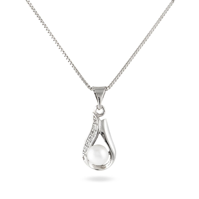 Collier Marie-magdeleine Argent Perle D'imitation Et Oxyde - Spannringe Damen | OROVIVO