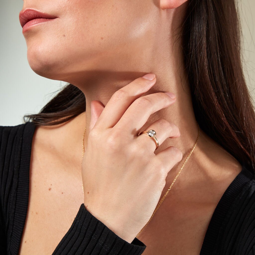ESTELLE Damen Ring Gold 585 (14 Karat) Diamant Weiß 0,5 ct B 1,9 mm - Ringe mit Stein Damen | OROVIVO