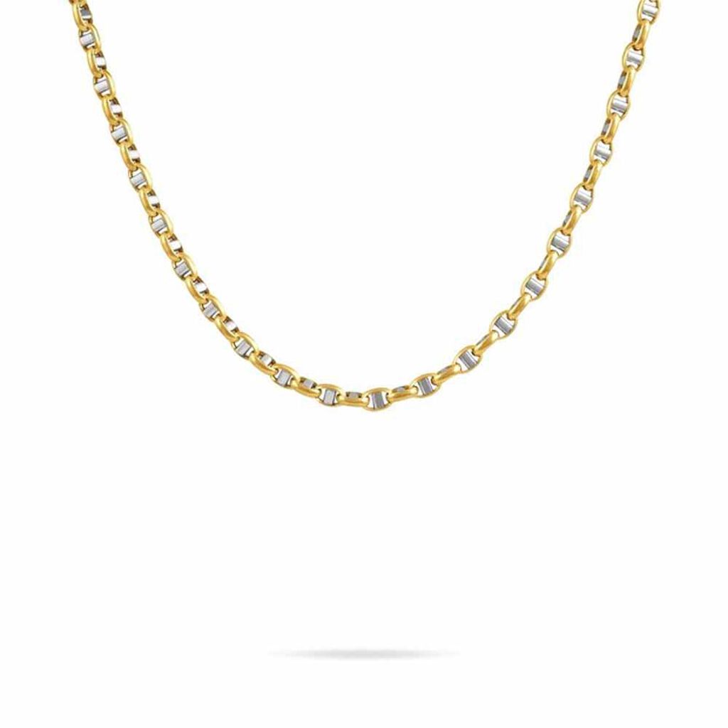 Collier Carlo Or Bicolore Maille Marine Ronde - Spannringe Damen | OROVIVO