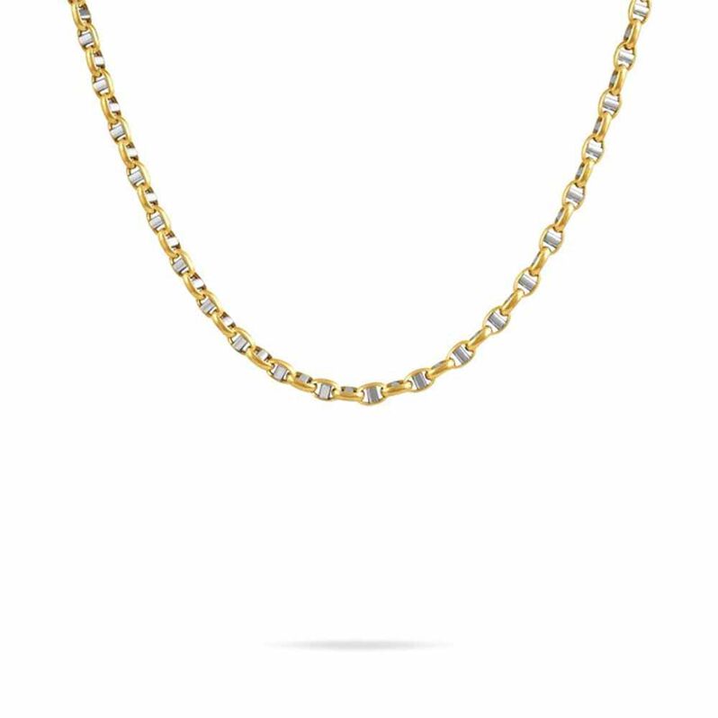 Collier Carlo Or Bicolore Maille Marine Ronde - Spannringe Damen | OROVIVO