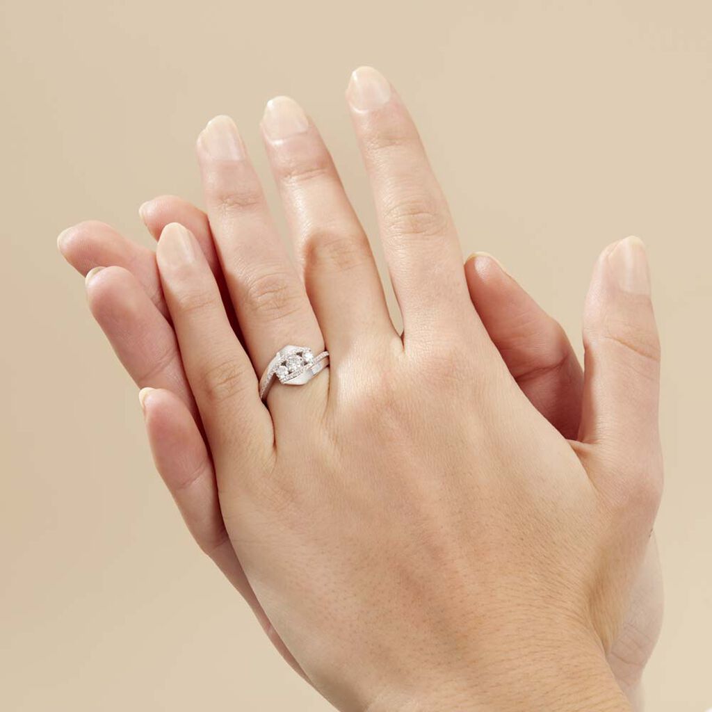 Bague Barbara Or Weiss Et Diamant - Spannringe Damen | OROVIVO