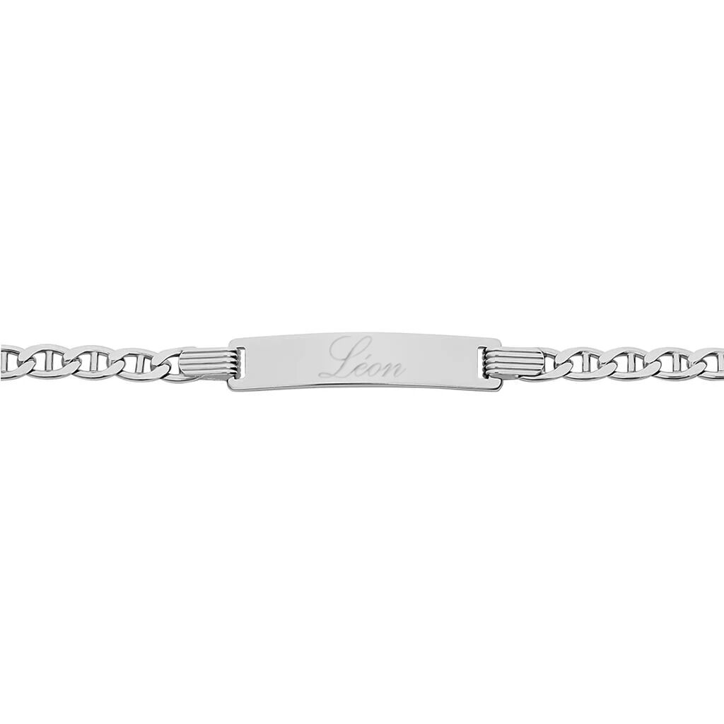 STEGPANZER S Unisex ID Armband Silber 925 Rechteckig - Armbänder mit Gravur Unisex | OROVIVO