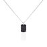 DOGTAG Herren Collier Silber Bicolor 925 Zirkonia Wei&szlig; 0,25 ct Rechteckig