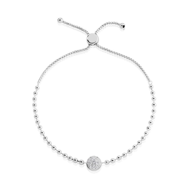 MAGNOLIA Damen Armband Silber 925 Zirkonia Wei&szlig; 0,28 ct Kreis - Armb&auml;nder mit Anh&auml;nger Damen | OROVIVO