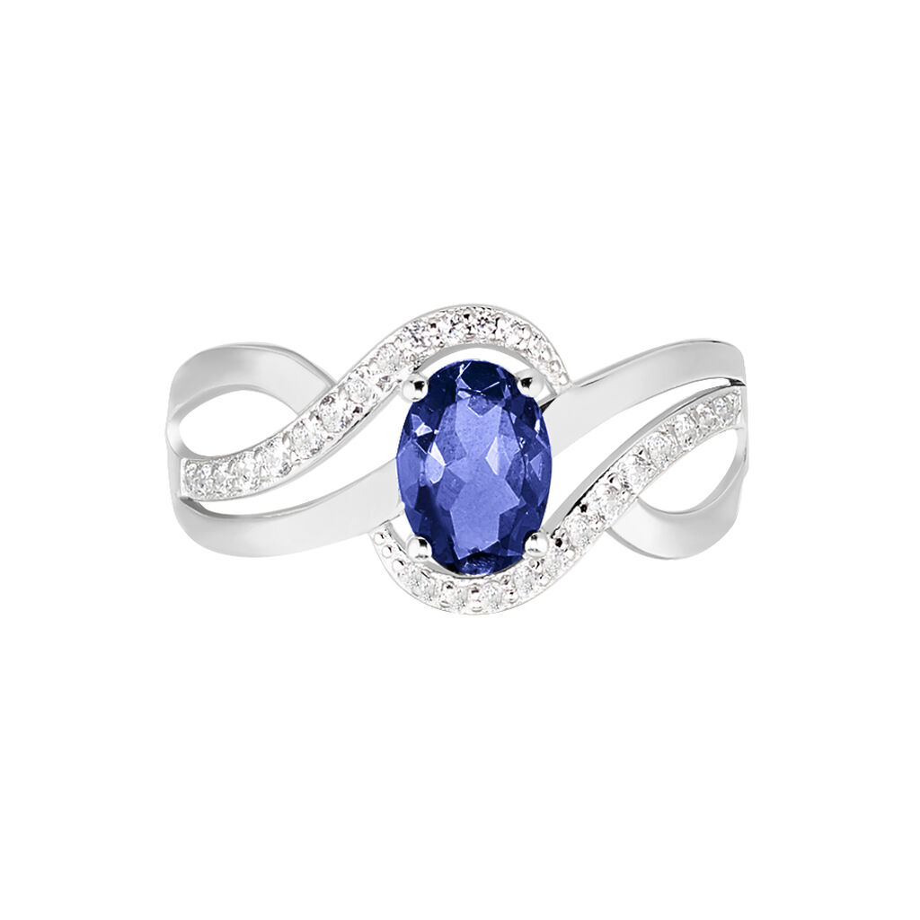 Bague Or Weiss Josyne Iolite Vagues Diam - Spannringe Damen | OROVIVO