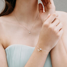 Damenarmband Weißgold 375 Diamanten 0,05ct Herz - Armbänder  | OROVIVO
