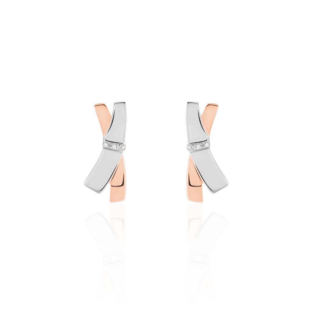 Boucles D'oreilles Or Bicolore Tonnia Cr - Spannringe Damen | OROVIVO