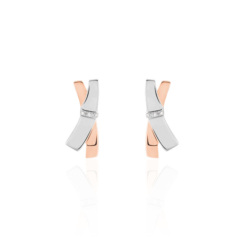 Boucles D'oreilles Or Bicolore Tonnia Cr - Spannringe Damen | OROVIVO