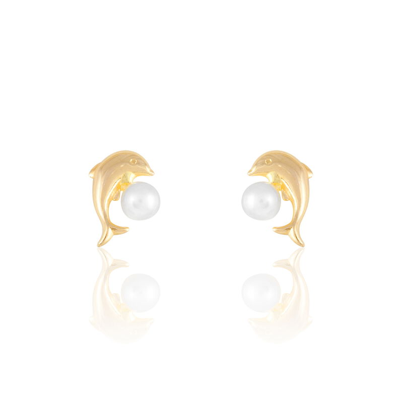Boucles D'oreilles Puces Emylouae Or Jaune Perle De Culture - Spannringe Damen | OROVIVO
