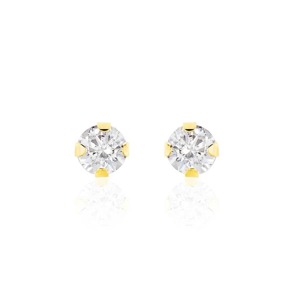 EDDIE KRAPPE Damen Ohrstecker Gold 375 (9 Karat) Zirkonia Weiß 0,42 ct B 3 mm - Ohrstecker Damen | OROVIVO