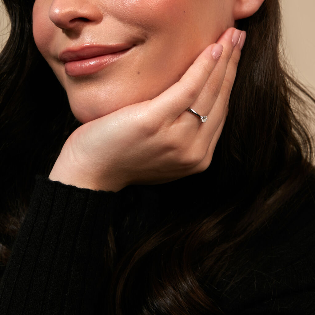 AMARUNE Damen Ring Platin Wei&szlig; 600 Diamant Wei&szlig; 0,25 ct