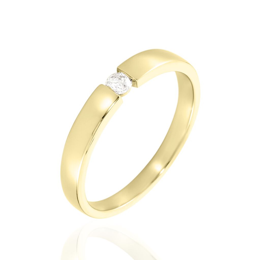 SEVILLE Damen Ring Gold 375 (9 Karat) Diamant Wei&szlig; 0,1 ct