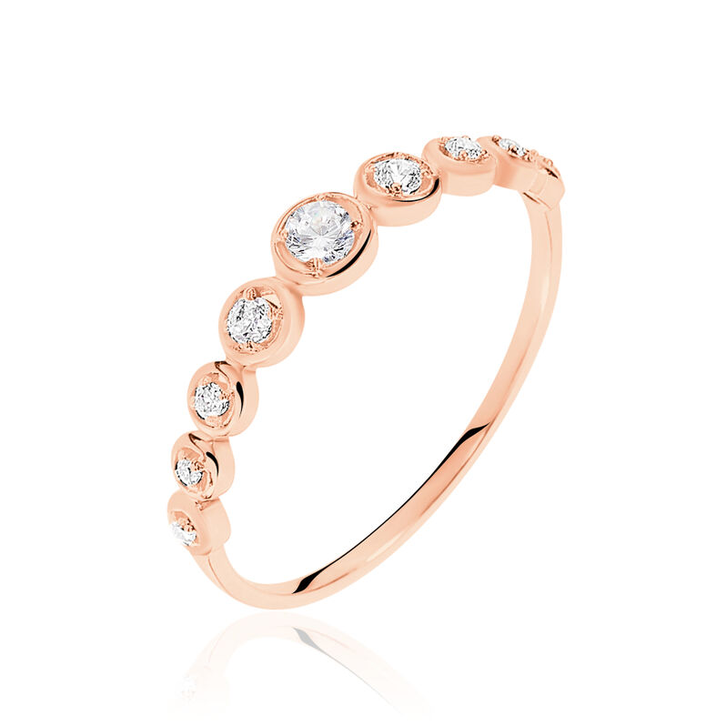 Bague Lidie Or Rose  Et Oxydes - Spannringe Damen | OROVIVO