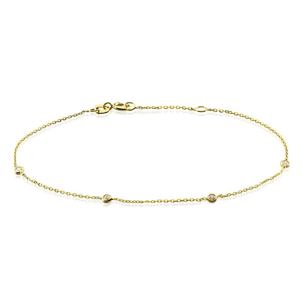RENI Damen Armband Gold 375 (9 Karat) Zirkonia Weiß 0,26 ct, Armband mit Stein