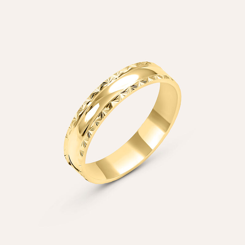 Fede Classica Diamantata 4 mm Oro Giallo - Spannringe Damen | OROVIVO