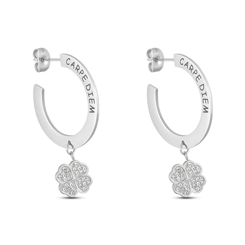 Orecchini A Cerchio Sunrise Acciaio Cristallo - Spannringe Damen | OROVIVO