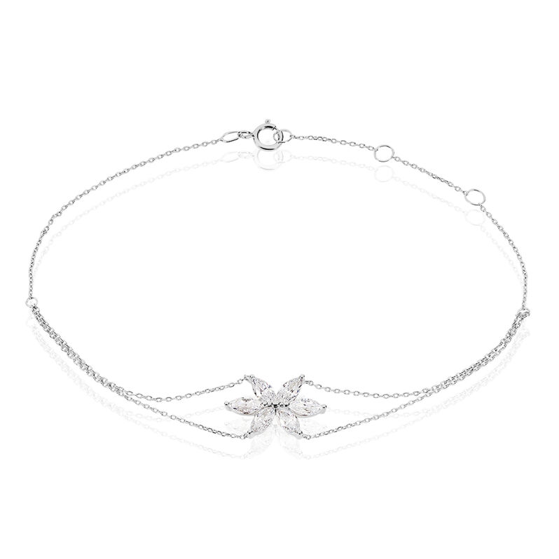 Bracelet Elena Or Blanc Oxyde De Zirconium - Spannringe Damen | OROVIVO