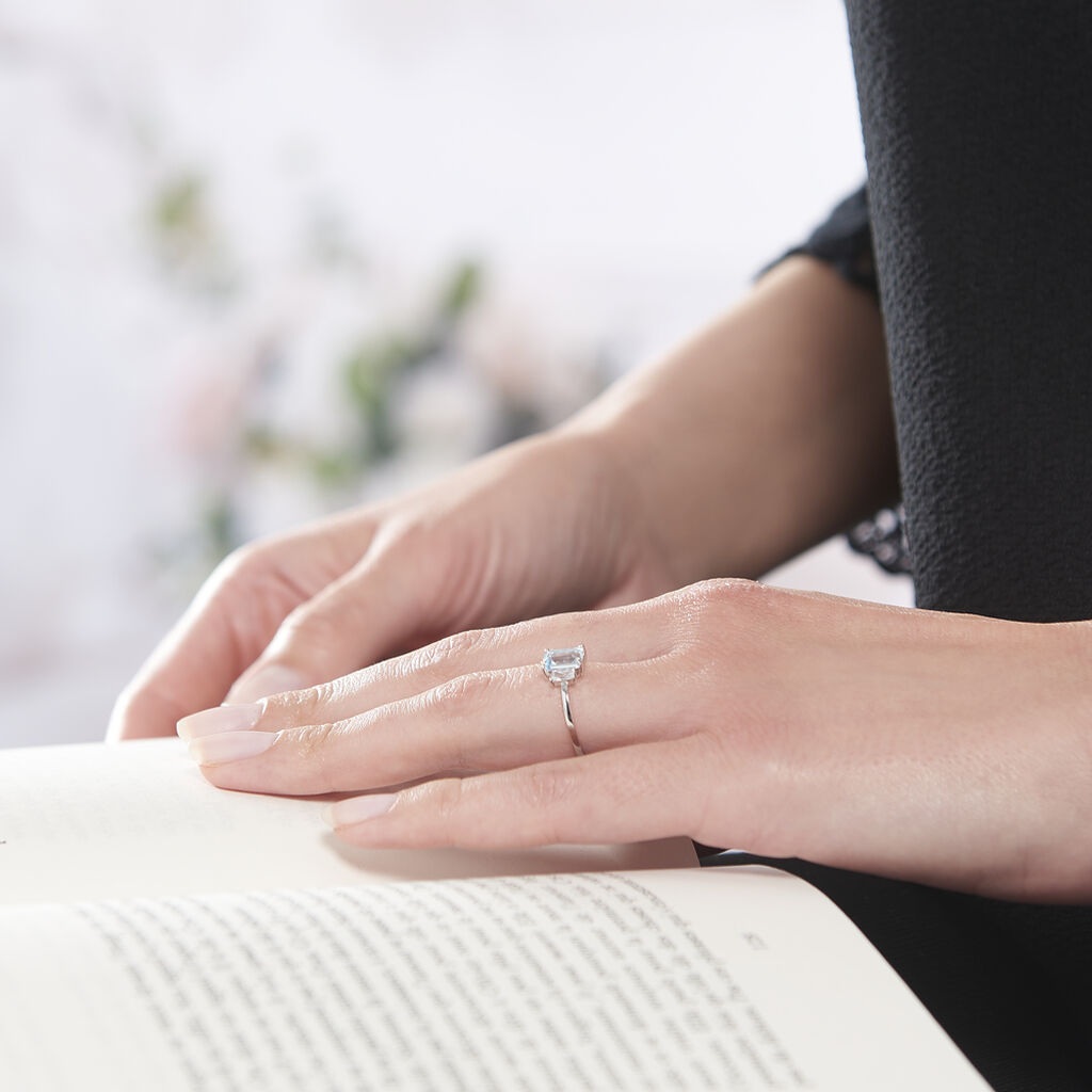 Bague Or Weiss Aimie Topaze - Spannringe Damen | OROVIVO