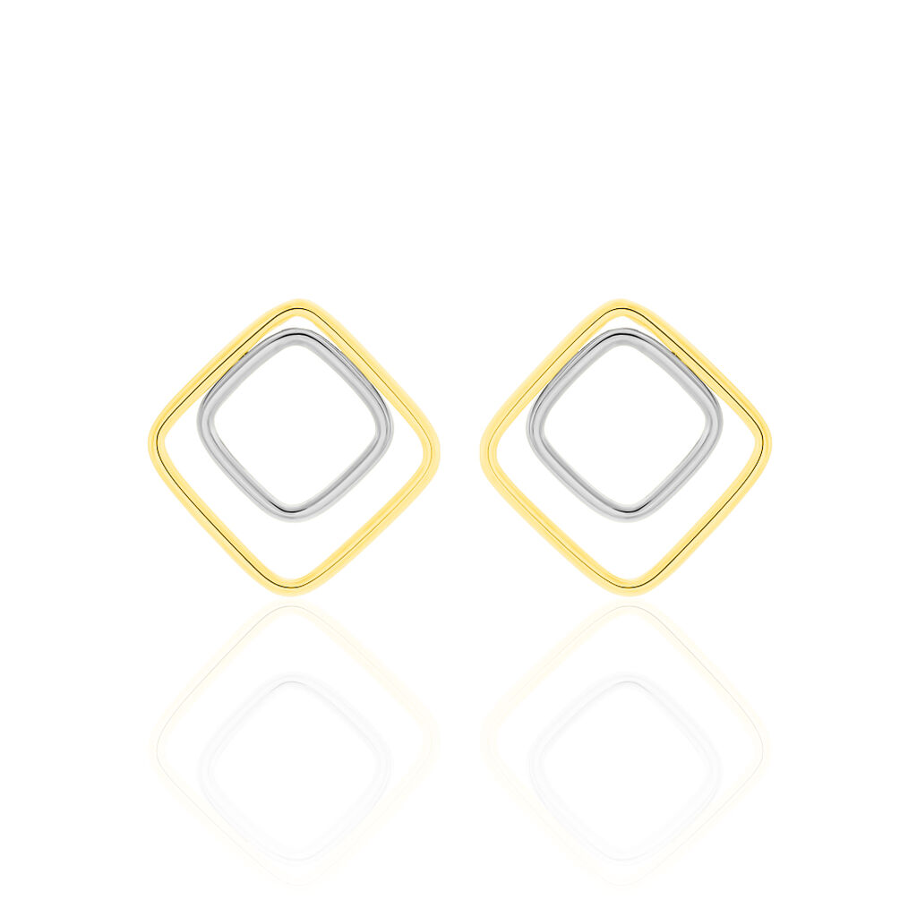 Ohrringe Gold Zweifarbig Thida - Spannringe Damen | OROVIVO