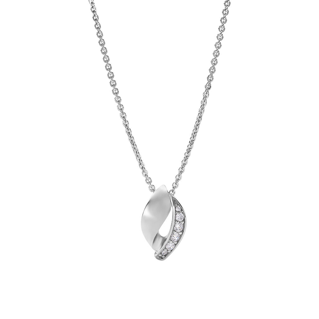 JIANNA Damen Collier Silber Silber 925 Zirkonia Wei&szlig;