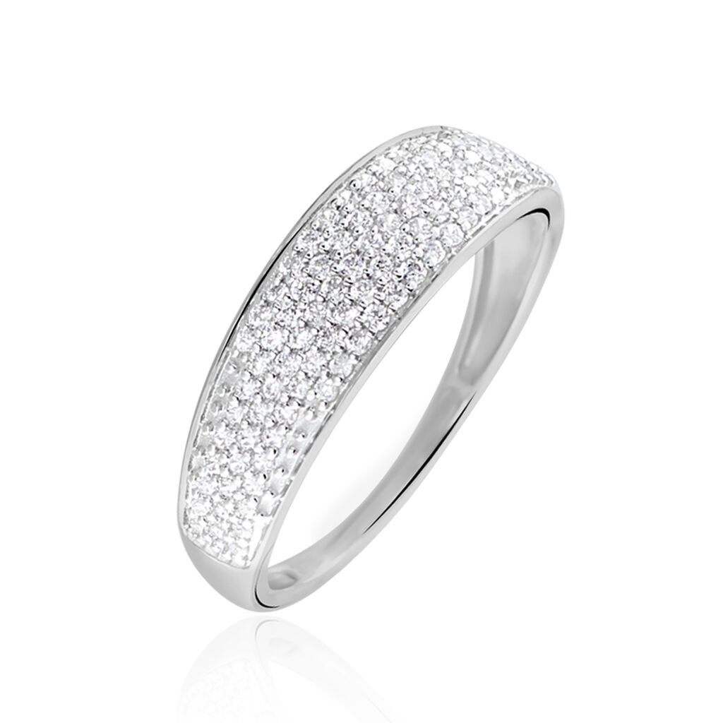 Bague Hassima Or Blanc Oxyde De Zirconium - Spannringe Damen | OROVIVO
