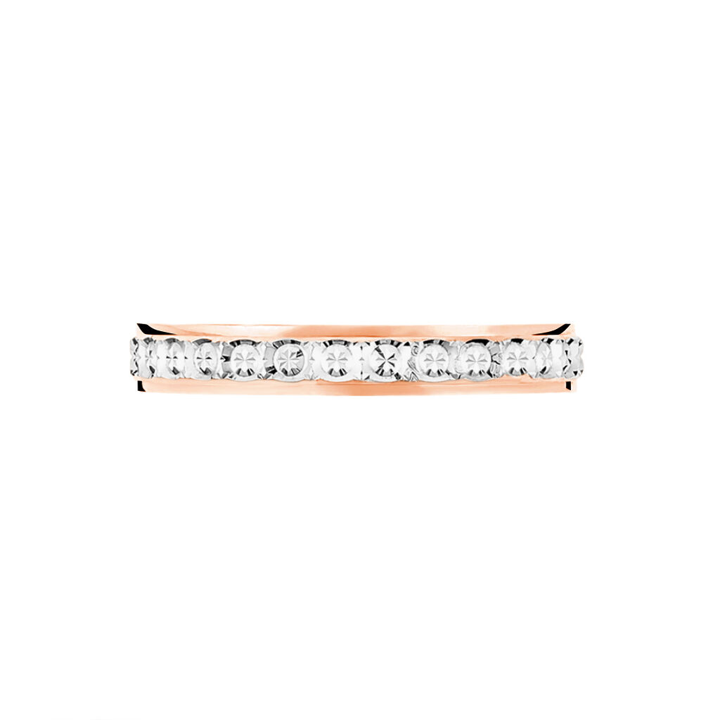 Alliance Fantaisie Diamantee Ruban Plat Or Bicolore - Spannringe Damen | OROVIVO