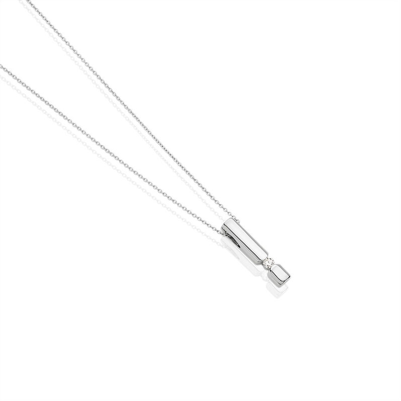 Damen Collier Weißgold 585 Rund Weiß Sanina 4,5cm - Halsketten Damen | OROVIVO