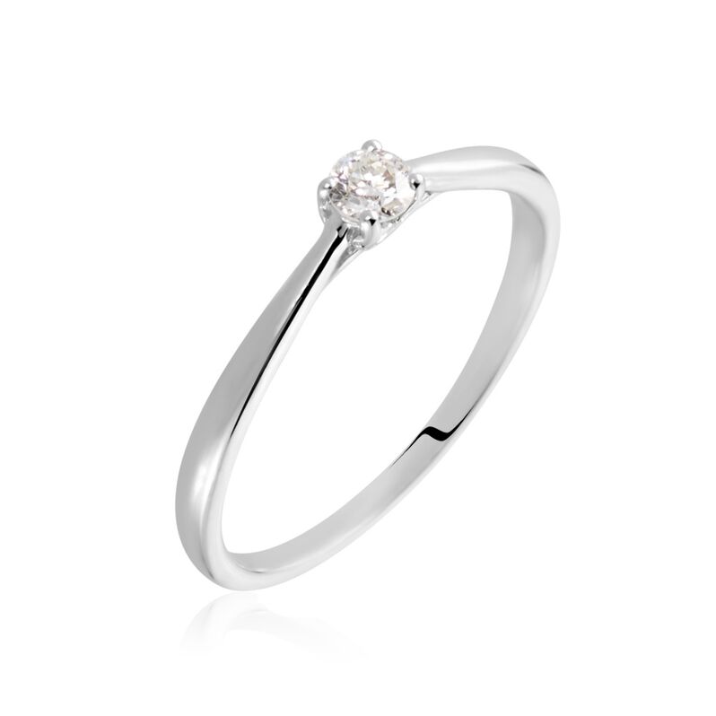 Bague Solitaire Vicoeuria Or Weiss Diamant - Spannringe Damen | OROVIVO