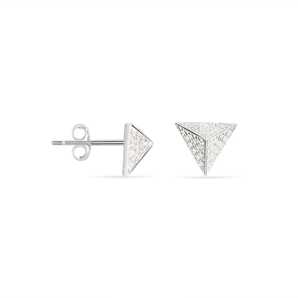 Damen Ohrstecker Silber 925 Zirkonia Pyramid - Ohrstecker Damen | OROVIVO