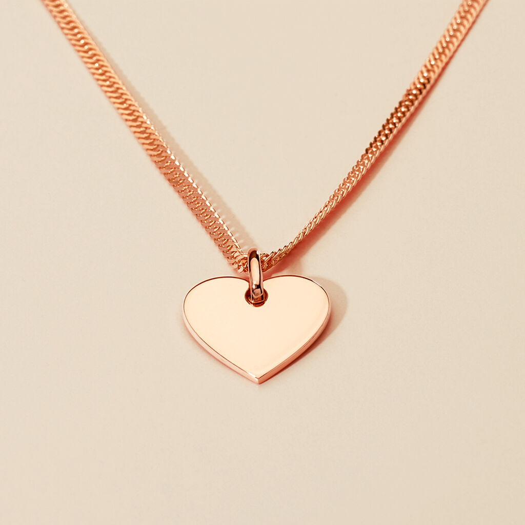 ALERIA GRAVUR Damen Anh&auml;nger Silber rosevergoldet 925 Herz