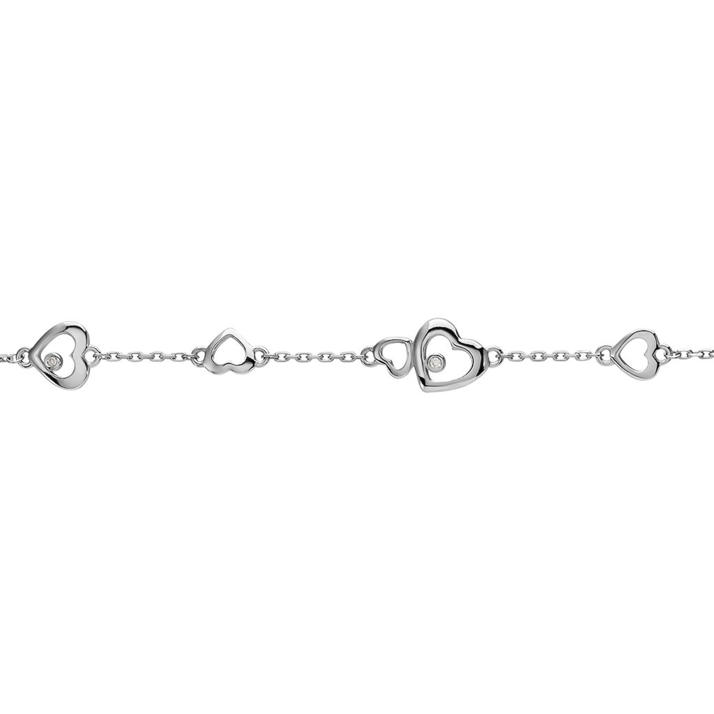 Damen Armband Silber 925 Diamant 0,02ct Herz Belina 9,00mm - Armbänder mit Anhänger Damen | OROVIVO
