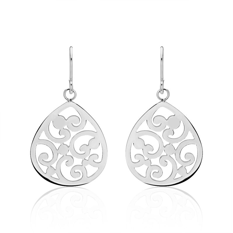 Boucles D'oreilles Pendantes Leylia Acier Blanc - Spannringe Damen | OROVIVO
