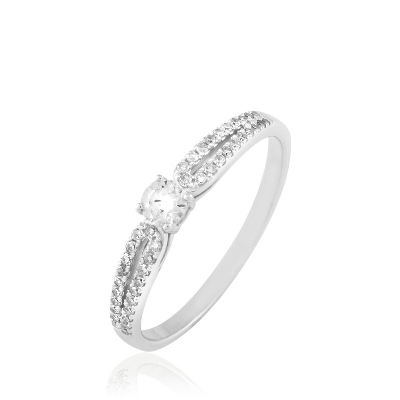 Bague Solitaire Katalina Or Blanc Diamant - Spannringe Damen | OROVIVO