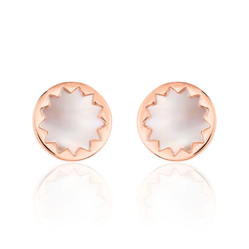 MILANKA Damen Ohrstecker Silber rosevergoldet 925 Perlmutt Perlmutt Sonne - Ohrstecker Damen | OROVIVO