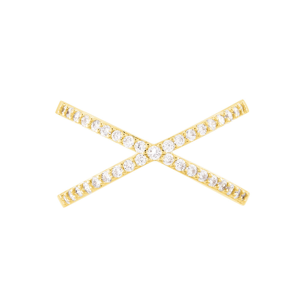 Damen Ring Silber vergoldet 925 Zirkonia Tiny Treasures 2  - Ringe mit Stein Damen | OROVIVO