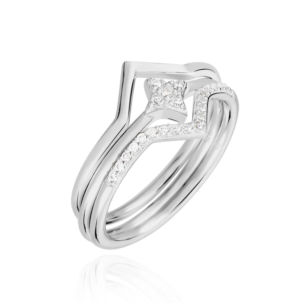 🦚 Damen Ring Silber 925 Zirkonia Flügel Stern Spark , Ring mit Stein