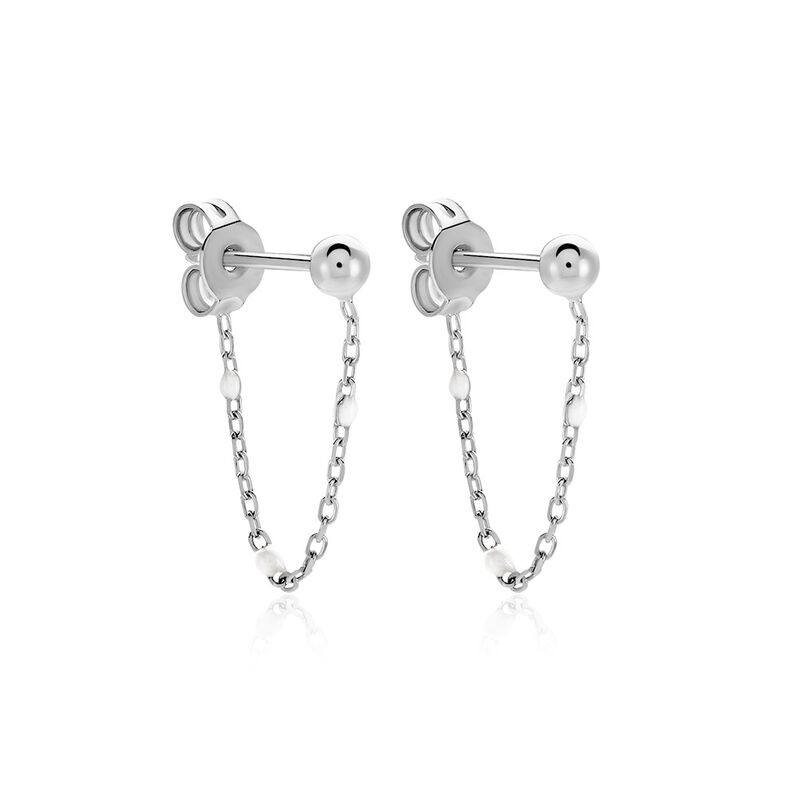 Boucles D'oreilles Pendantes Molly Argent Weiss - Spannringe Damen | OROVIVO