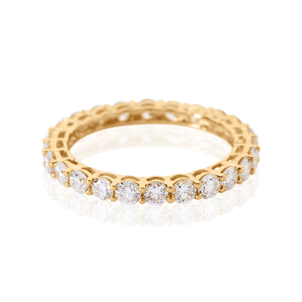 MARLEEN Damen Ring Gold 585 (14 Karat) Synthetischer Diamant Wei&szlig; 0,93 ct
