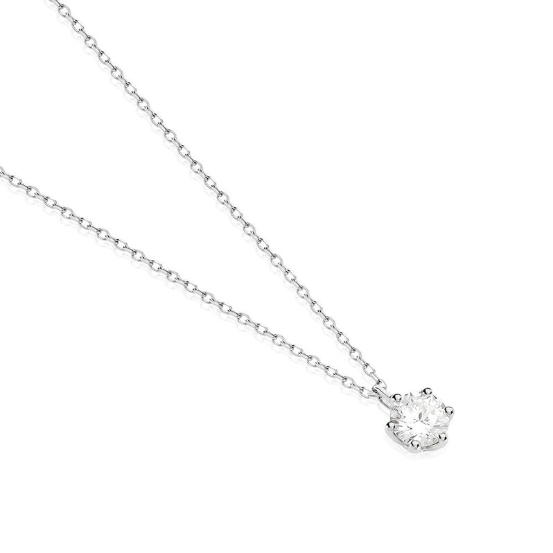 Sonate Damen Collier Wei&szlig;gold 585 (14 Karat) Synthetischer Diamant Wei&szlig; 0,52 ct - Halsketten Damen | OROVIVO