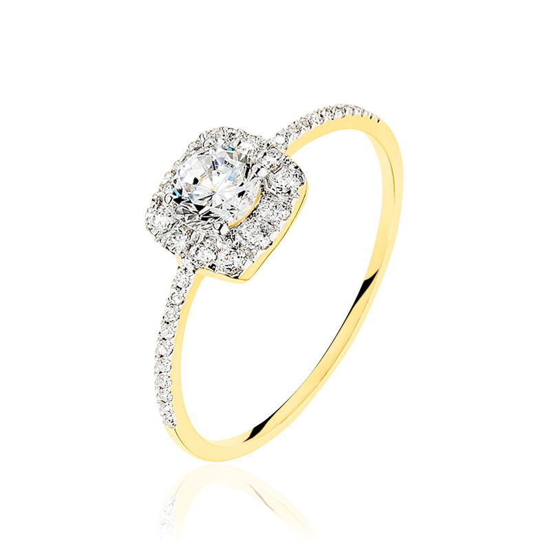 Bague Solitaire Lailou Or Jaune Oxyde De Zirconium - Spannringe Damen | OROVIVO