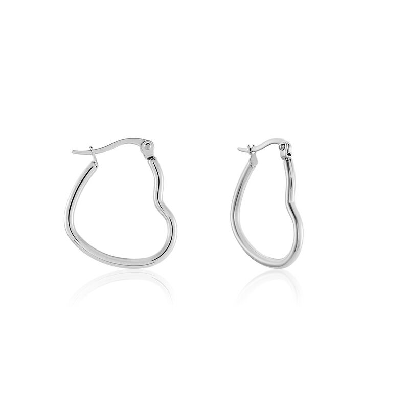 Damen Creolen Edelstahl Ohne Stein Herz Scarlette 20,00mm  - Creolen Damen | OROVIVO