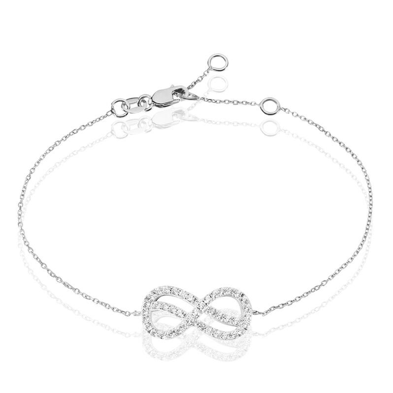 Bracelet Infini Double Or Blanc Oxyde De Zirconium - Spannringe Damen | OROVIVO