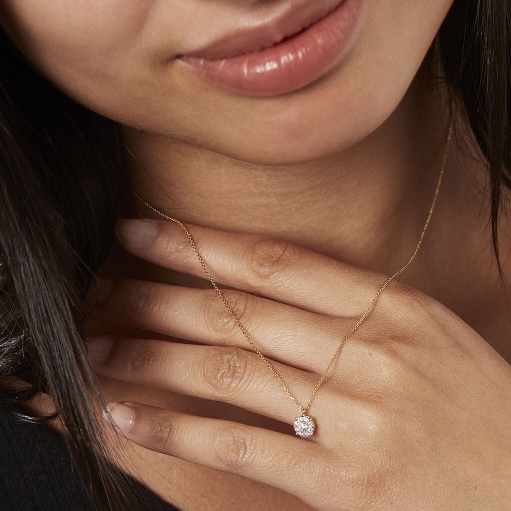 Damen Collier Gold 750 Diamant 0,25ct Solo - Halsketten Damen | OROVIVO