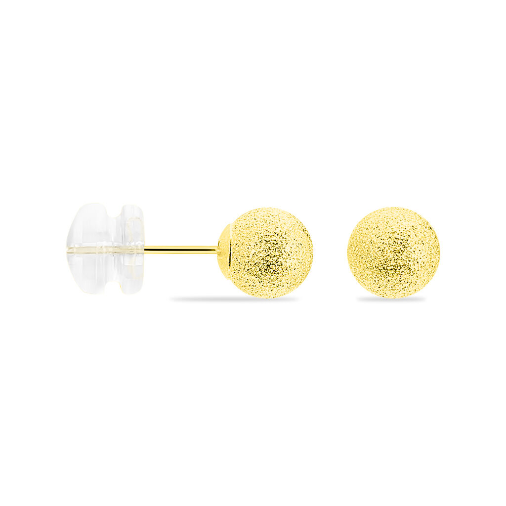 Damen Ohrstecker Gold 375 Kugel Satiniert 6mm - Ohrstecker Damen | OROVIVO