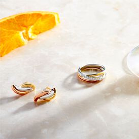 Damenring Silber 925 Tricolor Vergoldet Zirkonia - Ringe mit Stein Damen | OROVIVO