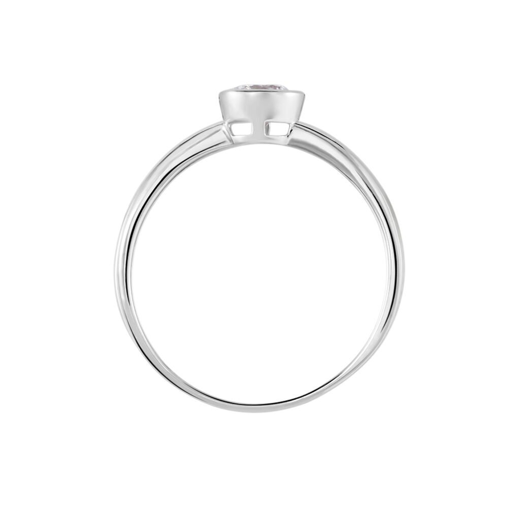 Damen Ring Weißgold 375 Zirkonia Zarge  - Ringe mit Stein Damen | OROVIVO