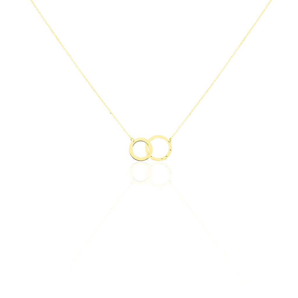 Damen Collier Gold 375 (9 Karat) Doppelkreis, Collier ohne Stein