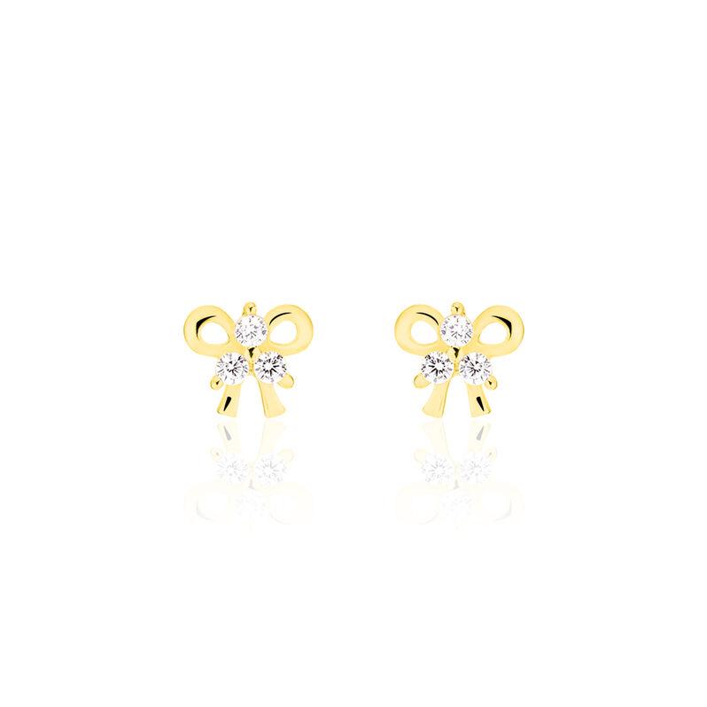 Boucles D'oreilles Puces Darina Noeud Or Jaune Oxyde De Zirconium - Spannringe Damen | OROVIVO