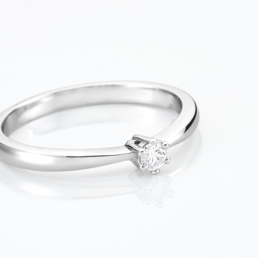 ROME Damen Ring Wei&szlig;gold 375 (9 Karat) Diamant Wei&szlig; 0,08 ct